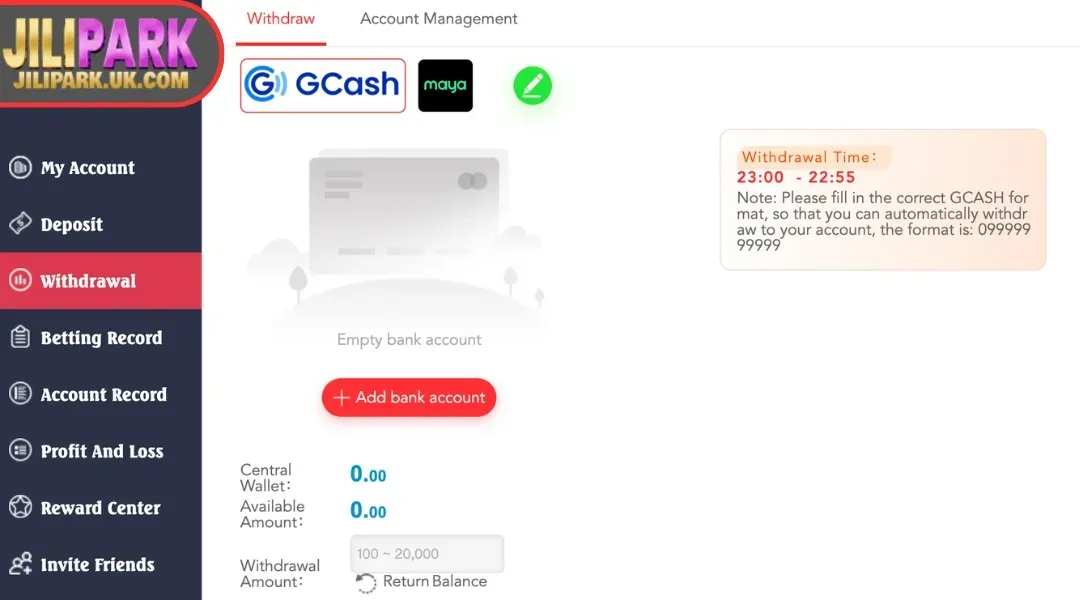 Withdraw rewards at JILIPARK with 3 simple steps